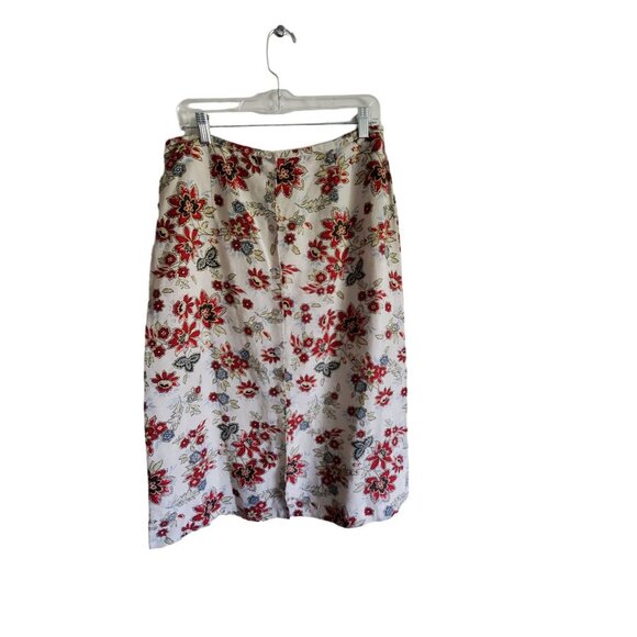 Emma James Floral Linen Rayon Blend Button Up the Front Skirt Size 12 - Picture 3 of 14